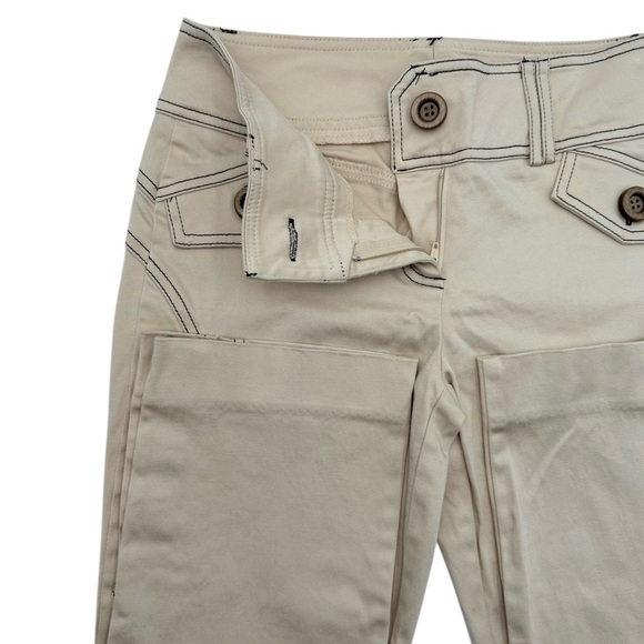 Cache Early 2000s Khaki Cropped Slim Fit Low Rise Decorative Pants Size 2 NWOT - Picture 4 of 10